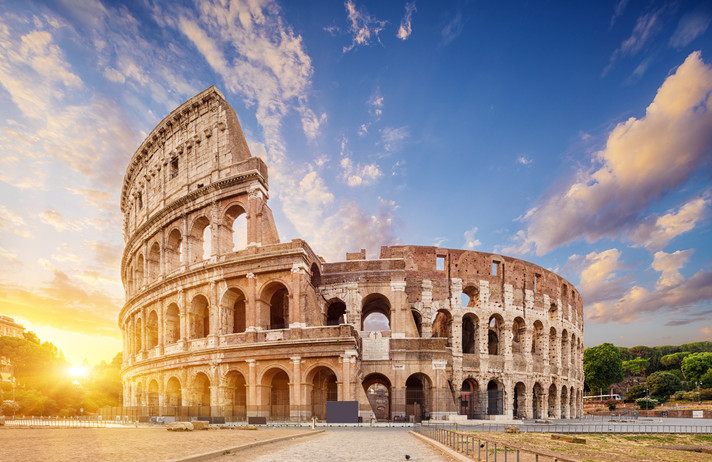 Coliseum or Flavian Amphitheatre (Amphitheatrum Flavium or Colosseo), Rome, Italy.